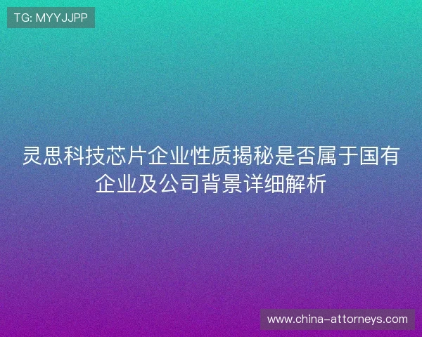 灵思科技芯片企业性质揭秘是否属于国有企业及公司背景详细解析